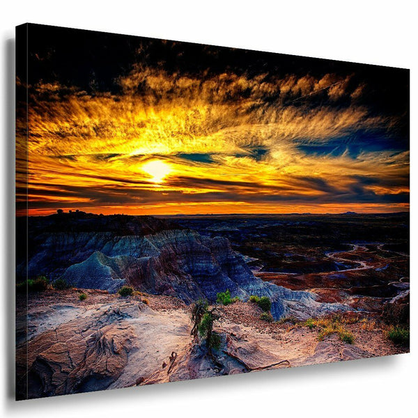 Arizona Sunset Leinwandbild AK Art Bilder Mehrfarbig Wandbild Kunstdruck TOP XXL