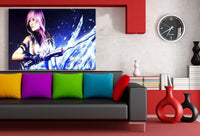 Final Fantasy Lightning Schwert Game AK Art Bilder Kunstdruck Leinwandbilder