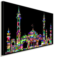 Palast Bunt Abstrakt Schwarz Leinwandbild AK Art Bilder Wanddeko Wandbild XXL