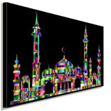 Palast Bunt Abstrakt Schwarz Leinwandbild AK Art Bilder Wanddeko Wandbild XXL