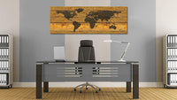 Weltkarte Leinwandbild AK Art Bilder Mehrfarbig Wandbild Kunstdruck Panorama XXL 2