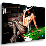 AK Art Sexy Frau in Dessous Billardtisch Premium Kunstdruck Made in Germany XXL