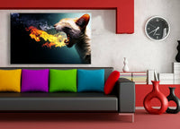 Katze Abstrakt Leinwandbild AK Art Bilder Mehrfarbig Wandbild Kunstdruck XXL