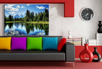 Wald See Leinwandbild AK Art Bilder Mehrfarbig Wandbild Kunstdruck Wanddeko 1