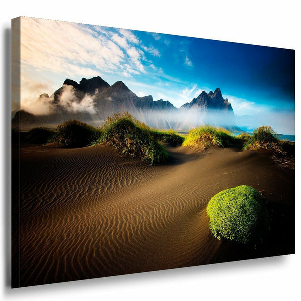 Gebirge Sand Leinwandbild AK Art Bilder Mehrfarbig Wandbild Kunstdruck TOP XXL
