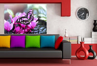 Rosa Schmetterling Blume Leinwandbild AKArt BIlder Wanddeko Wandbild Kunstdruck