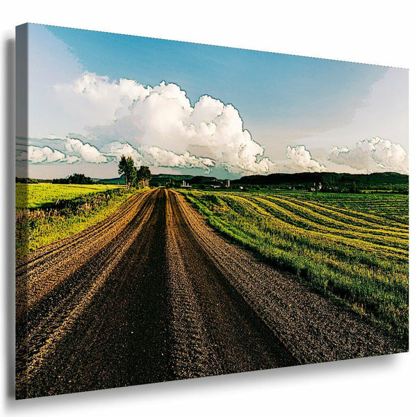 Feld Weg Leinwandbild Ak Art Bilder Mehrfarbig Wandbild Kunstdruck Wanddeko