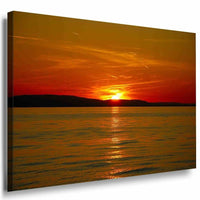 Sonne Licht See Leinwandbild AK Art Bilder Mehrfarbig Kunstdruck Wandbild XXL