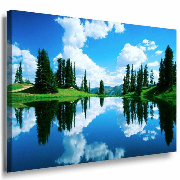 Himmel See Leinwandbild AK Art Bilder Mehrfarbig Wandbild Kunstdruck TOP XXL