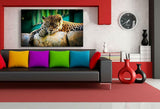 Leopard Leinwandbild AK Art Bilder Mehrfarbig Wandbild Kunstdruck Wanddeko XXL 3