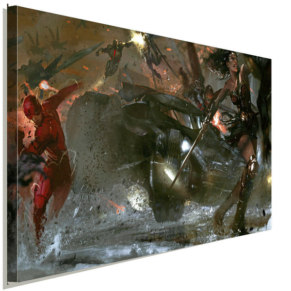 Justice League Leinwandbild AK ART Kunstdruck Mehrfarbig Wandbild Wanddeko XXL