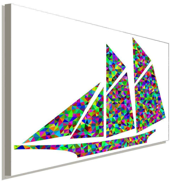 Schiff Bunt Abstrakt Weis Leinwandbild LaraArt Studio Wanddeko Wandbild