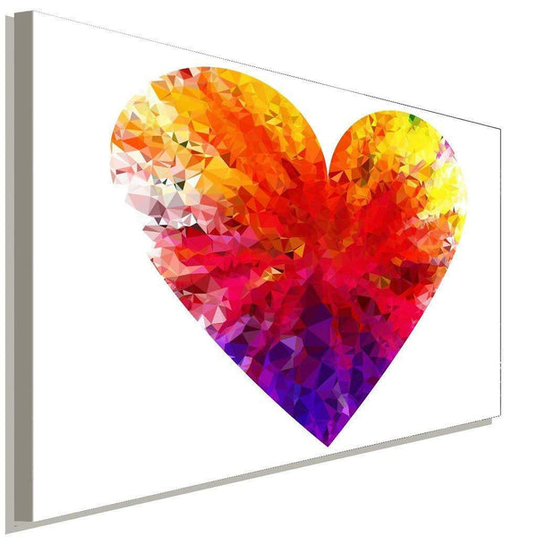 Herz Bunt Weis Leinwandbild AK Art Bilder Wanddeko Wandbild Kunstdruck TOP XXL
