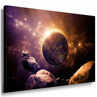 Sonnenfinsternis Licht Leinwandbild AK Art Bilder Mehrfarbig Kunstdruck Wandbild