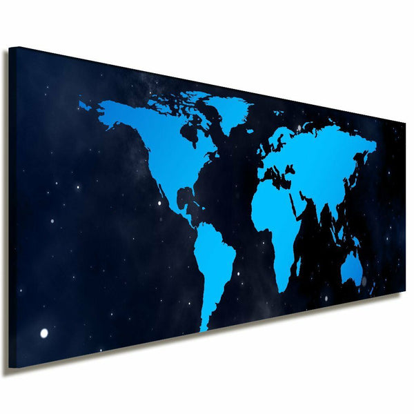 Weltkarte Leinwandbild AK Art Bilder Mehrfarbig Wandbild Kunstdruck Panorama XXL 1
