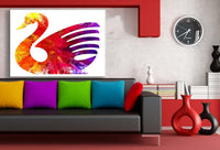Schwan Bunt Abstrakt Schwarz Leinwandbild AK Art Bilder Wanddeko Wandbild XXL 1