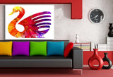 Schwan Bunt Abstrakt Schwarz Leinwandbild AK Art Bilder Wanddeko Wandbild XXL 1