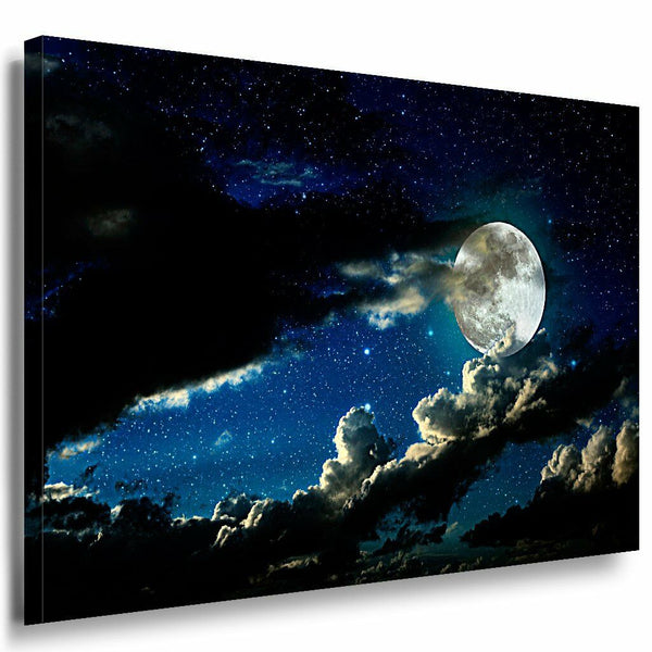 Mond Wolcken Leinwandbild AK Art Bilder Mehrfarbig Wandbild Kunstdruck TOP XXL