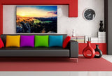 Wald Gebirge Leinwandbild AK Art Bilder Mehrfarbig Wandbild Kunstdruck TOP XXL