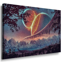 Planet Kollision Leinwandbild AK Art Bilder Mehrfarbig Kunstdruck Wandbild XXL