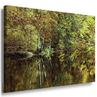 Wald See Leinwandbild AK Art Bilder Mehrfarbig Wandbild Kunstdruck Wanddeko 3