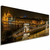 Budapest Leinwandbild AK Art Bilder Mehrfarbig Wandbild Kunstdruck Panorama XXL
