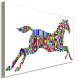 Pferd Schwarz Bunt Lichter Weis Leinwandbild AK Art Bilder Wanddeko Wandbild