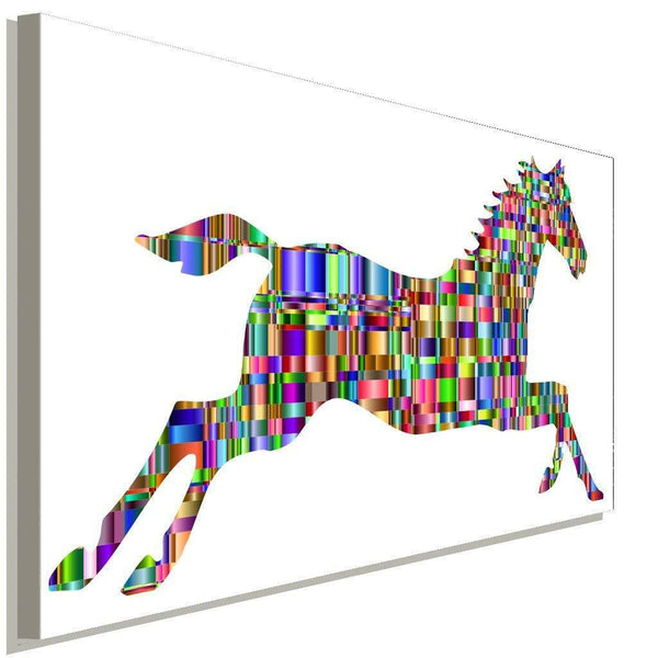 Pferd Schwarz Bunt Lichter Weis Leinwandbild AK Art Bilder Wanddeko Wandbild