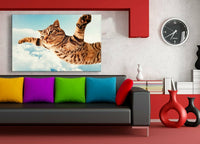 Katze Leinwandbild AK Art Bilder Mehrfarbig Wandbild Kunstdruck Wanddeko TOP XXL 1