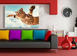 Katze Leinwandbild AK Art Bilder Mehrfarbig Wandbild Kunstdruck Wanddeko TOP XXL 1