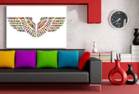 Flugel Bunt Weis Leinwandbild AK Art Bilder Wanddeko Wandbild Kunstdruck XXL