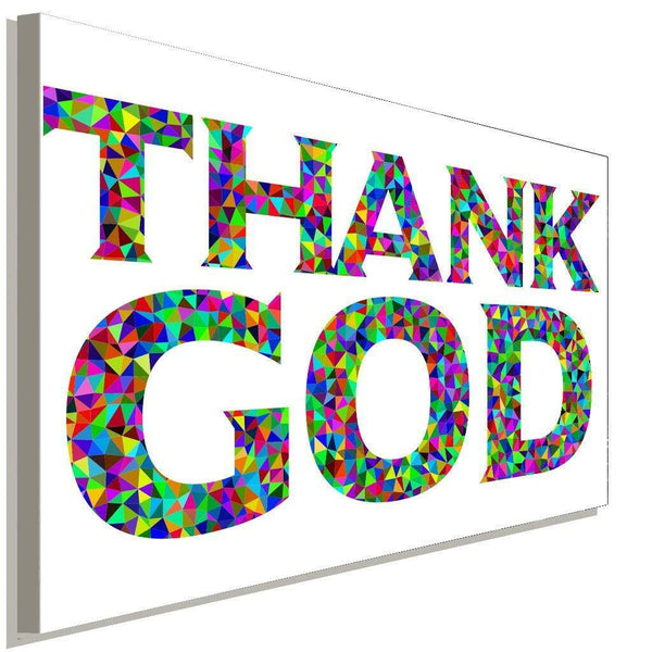 Thank God Zitat Abstrakt Weis Leinwandbild AK Art Bilder Wanddeko Wandbild XXL