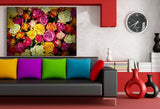 Rosen Mehrfarbig Ostern Leinwandbild AK Art Bilder Wanddeko Wandbild Kunstdruck
