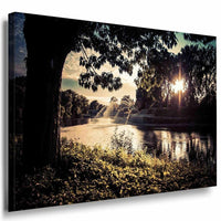 Wasserfall Gros Schaum Blau Leinwandbild AK Art Bilder Mehrfarbig Kunstdruck XXL