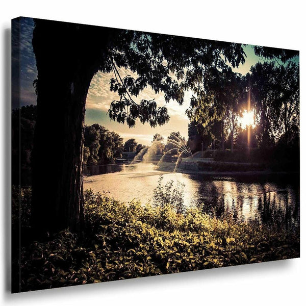 Wasserfall Gros Schaum Blau Leinwandbild AK Art Bilder Mehrfarbig Kunstdruck XXL
