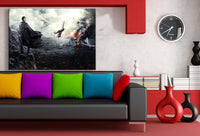 Krieg War Leinwandbild AK Art Bilder Mehrfarbig Wandbild Wanddeko Kunstdruck XXL
