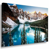 Gebirge See Leinwandbild AK Art Bilder Mehrfarbig Wandbild Kunstdruck TOP XXL 2
