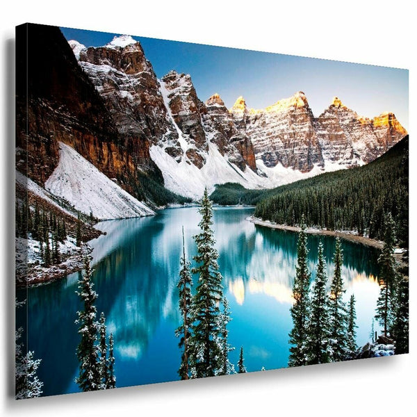 Gebirge See Leinwandbild AK Art Bilder Mehrfarbig Wandbild Kunstdruck TOP XXL 2