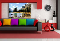 Gebirge See Leinwandbild AK Art Bilder Mehrfarbig Wandbild Kunstdruck TOP XXL 6