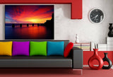 Sonnenuntergang Meer Leinwandbild AK Art Bilder Mehrfarbig Wandbild Kunstdruck 2