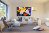 Abstrakt Graphic Leinwandbild AK ART Kunstdruck Mehrfarbig Wandbild Wanddeko XXL 1