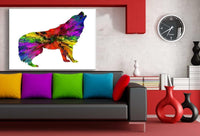 Wolf Abstrakt Bunt Weis Leinwandbild AK Art Bilder Wanddeko Wandbild Kunstdruck