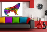 Wolf Abstrakt Bunt Weis Leinwandbild AK Art Bilder Wanddeko Wandbild Kunstdruck