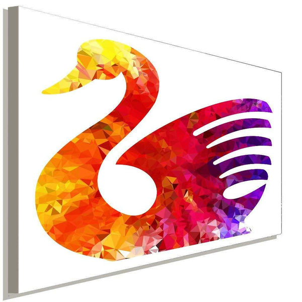 Schwan Bunt Abstrakt Schwarz Leinwandbild AK Art Bilder Wanddeko Wandbild XXL 1