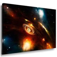Weltall Lichter Leinwandbild AK Art Bilder Mehrfarbig Kunstdruck XXL Wandbild