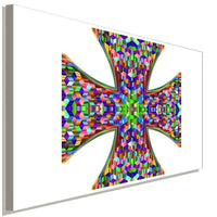 Kreuz Bunt Weis Leinwandbild AK Art Bilder Wanddeko Wandbild Kunstdruck TOP XXL