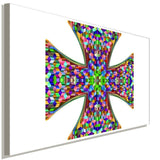 Kreuz Bunt Weis Leinwandbild AK Art Bilder Wanddeko Wandbild Kunstdruck TOP XXL