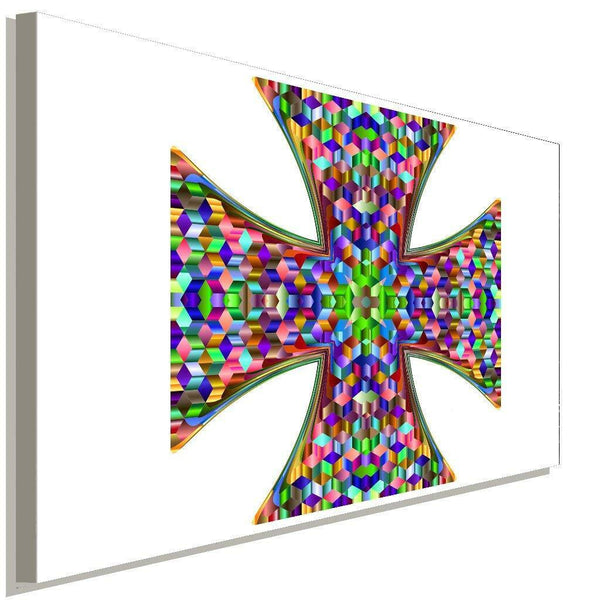 Kreuz Bunt Weis Leinwandbild AK Art Bilder Wanddeko Wandbild Kunstdruck TOP XXL