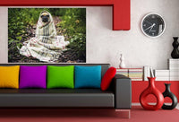 Hubscher Mops in Decke Leinwandbild AK Art Bilder Wanddeko Wandbild Kunstdruck
