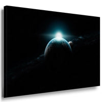 Sonnenaufgang Planet Leinwandbild AK Art Bilder Mehrfarbig Kunstdruck Wandbild 1